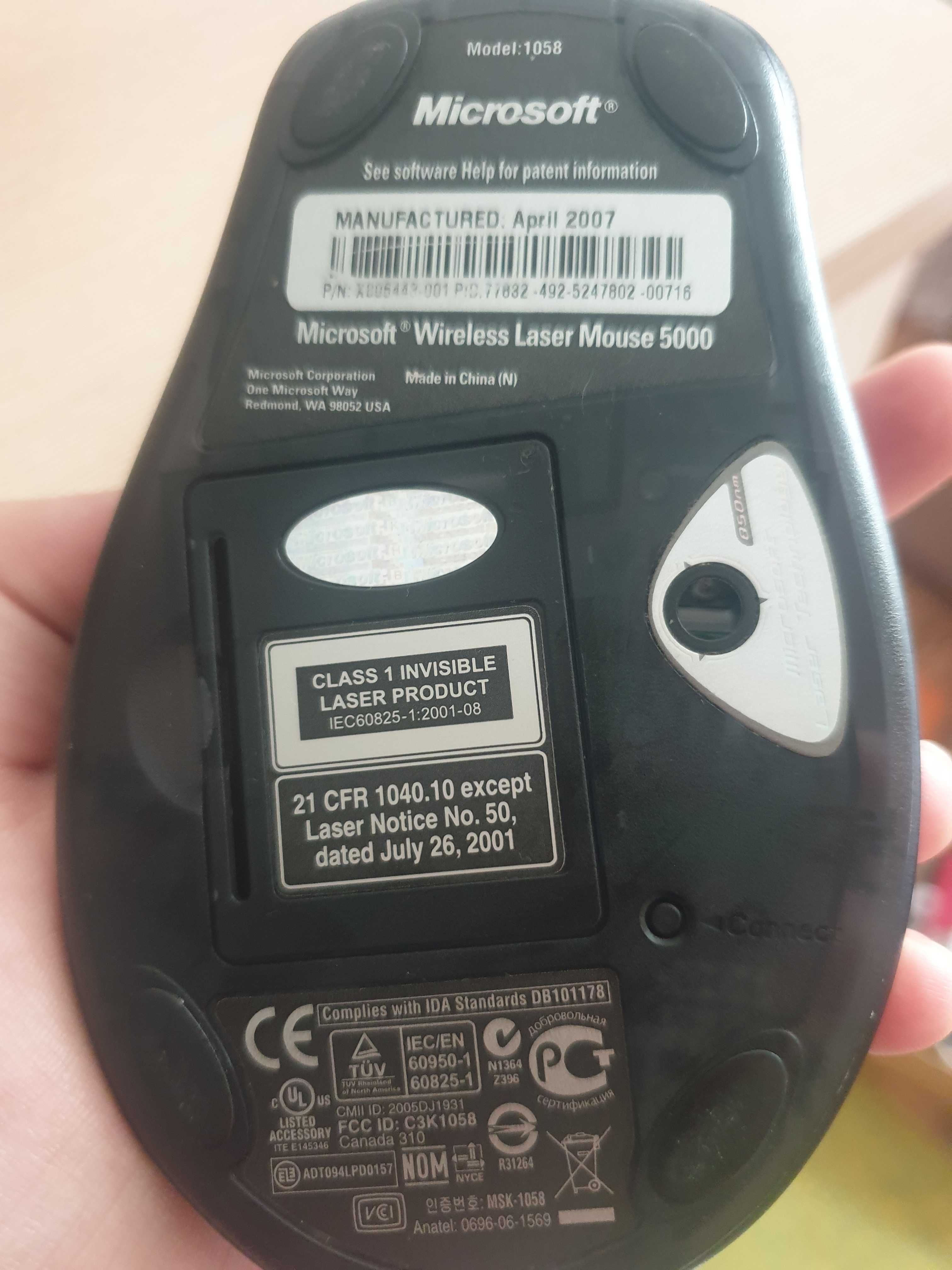 Мышка Microsoft Wireless Laser Mouse 5000