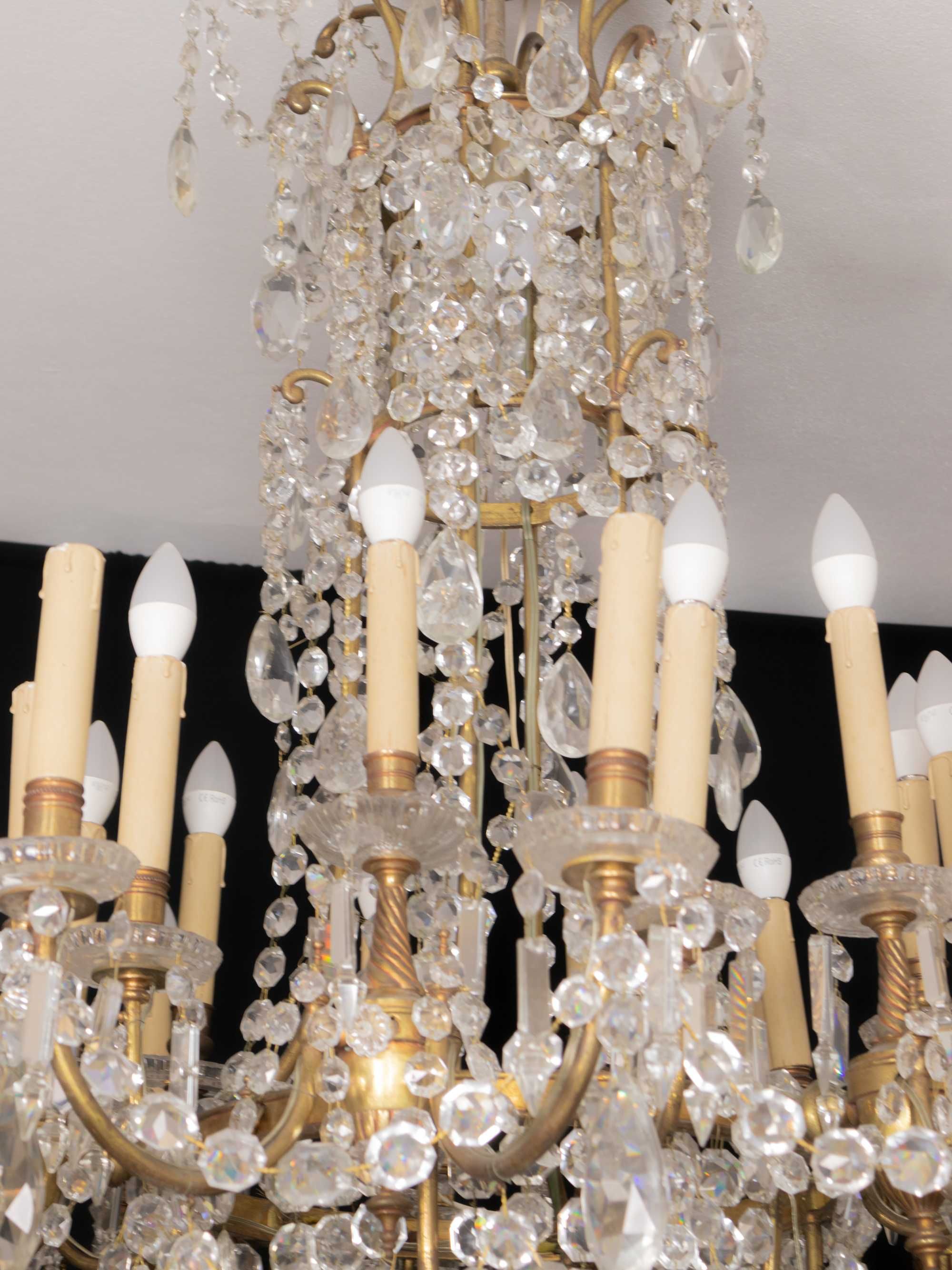 Candeeiro lustre cristal 24 braços Baccarat | século XIX