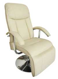 Cadeira de massagens couro artificial branco nata