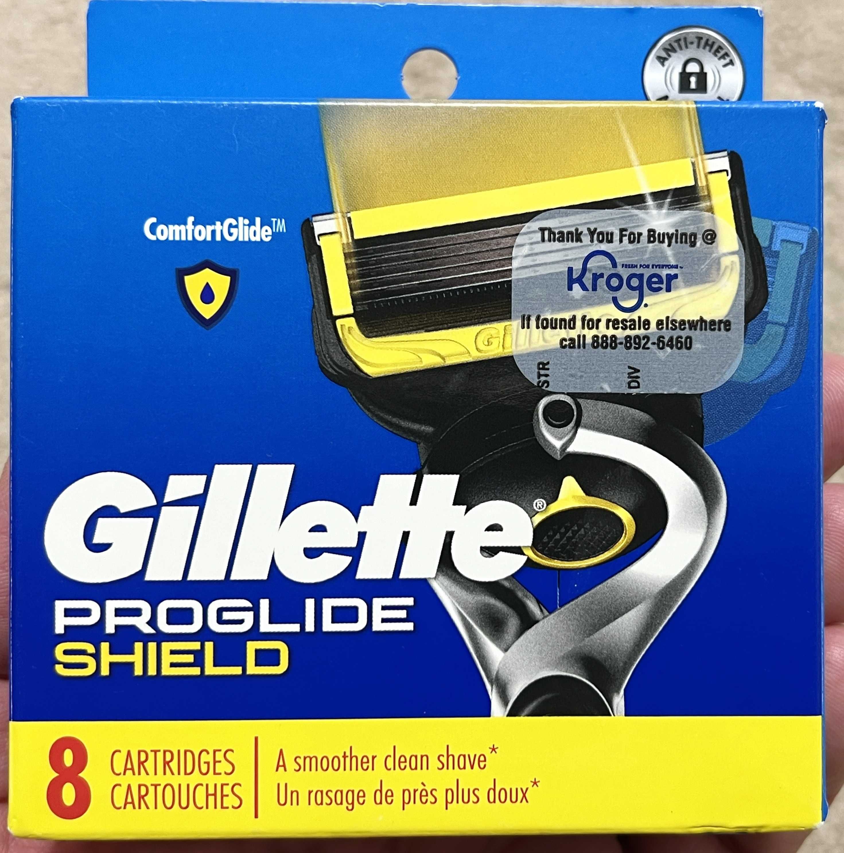 Лезвия оригинал из США Gillette Proglide SHIELD, Chill 4шт картриджи