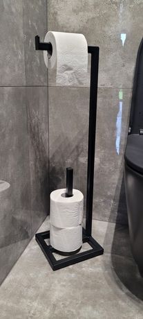 Stojak na papier toaletowy loft czarny