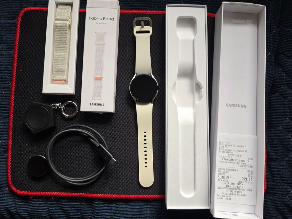 Samsung Galaxy Watch 6 40mm kolor: cream + dodatkowy pasek i ładowarka