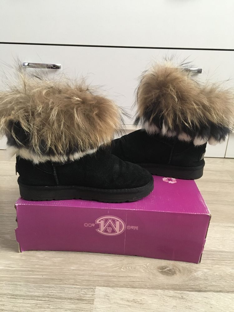 Угги замшевые на платформе с мехом UGG