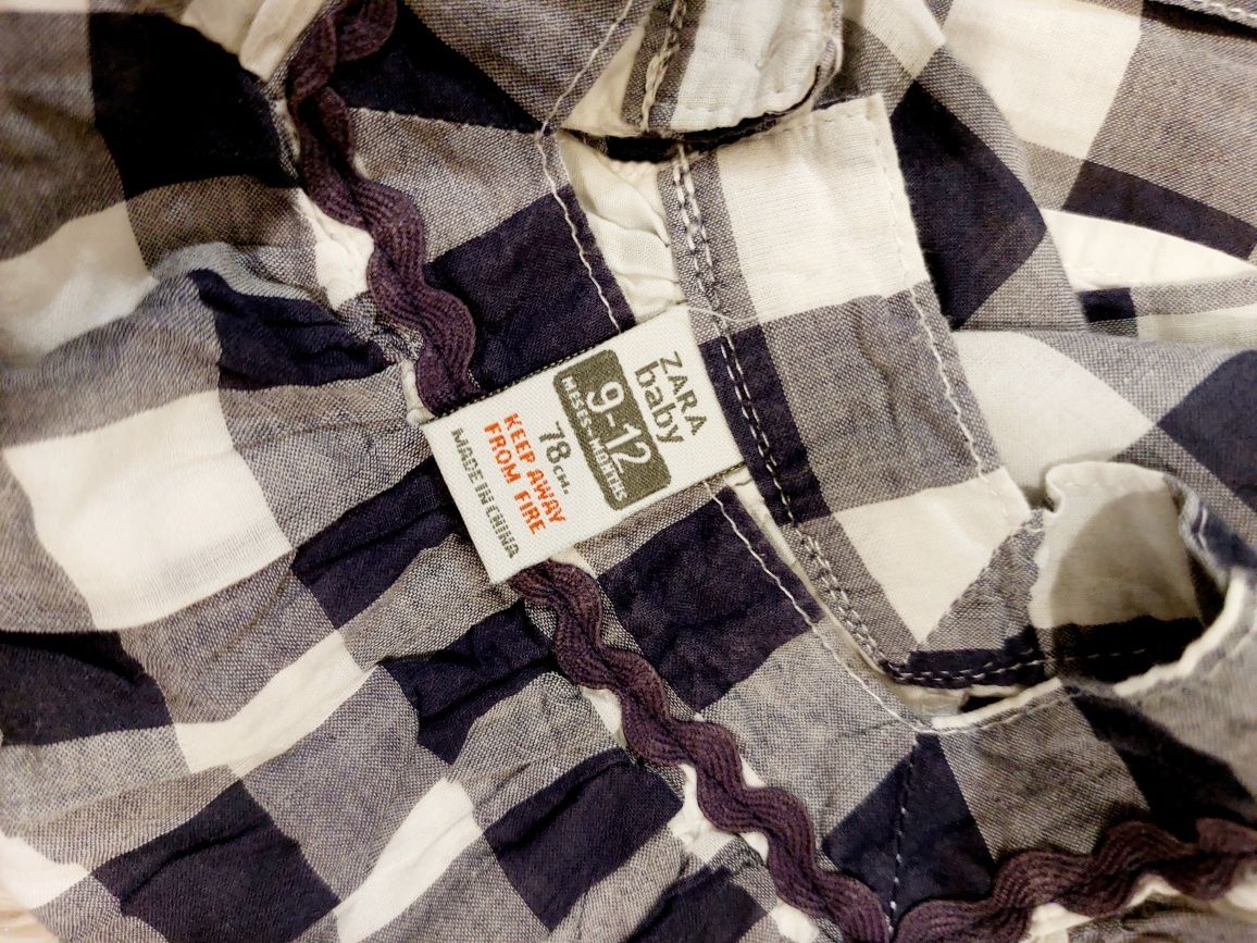 Zara baby 
bluzeczka koszula z krótkim rękawem dla  dziewczynki roz 74