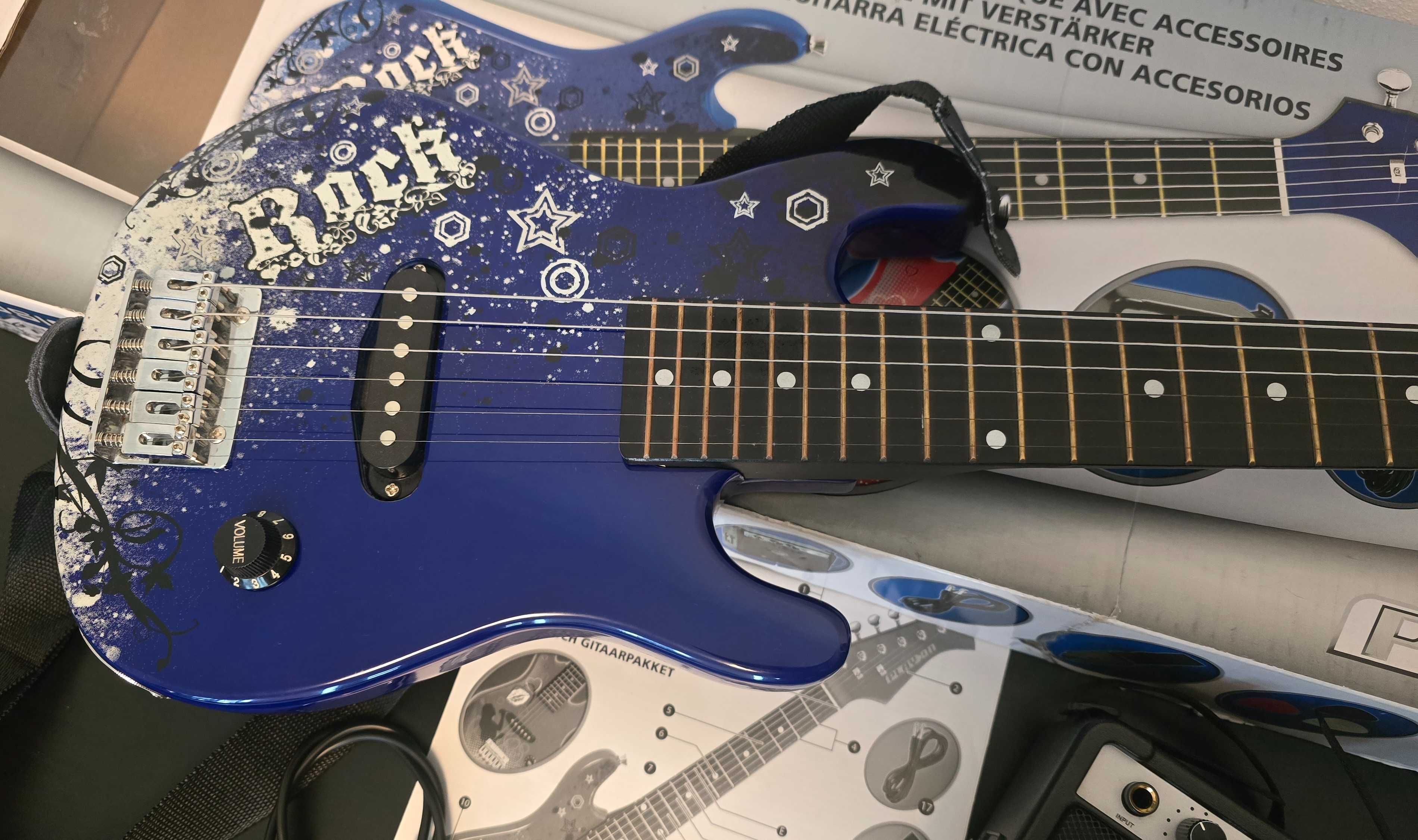 Guitarra elétrica infantil PlayOn c/ amplificador