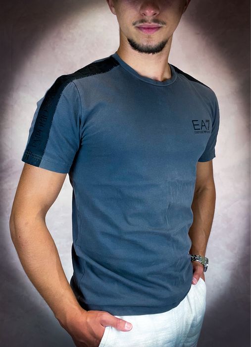 Super Gratis! Szara Męska T-shirt «Emporio Armani» Koszulka /
