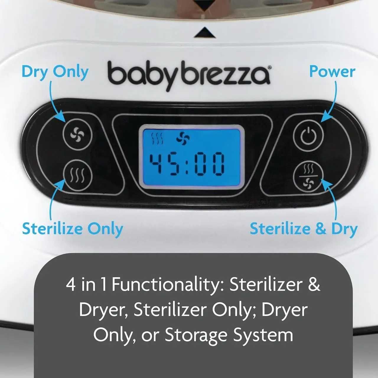 Стерилізатор-сушарка дитячих пляшечок паровий Baby brezza 4в1 220V