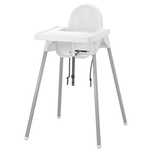 IKEA - ANTILOP krzesełko do karmienia z tacą, biały/srebrny