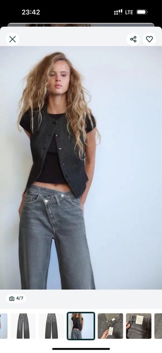 ДЖИНСИ ZARA  з асеметричним поясом