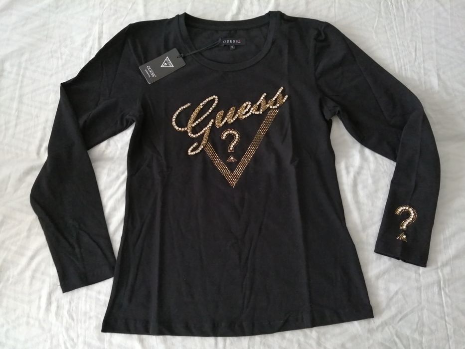 NOWY damski longsleeve Guess bluzka GG koszulka z rękawem XL 42