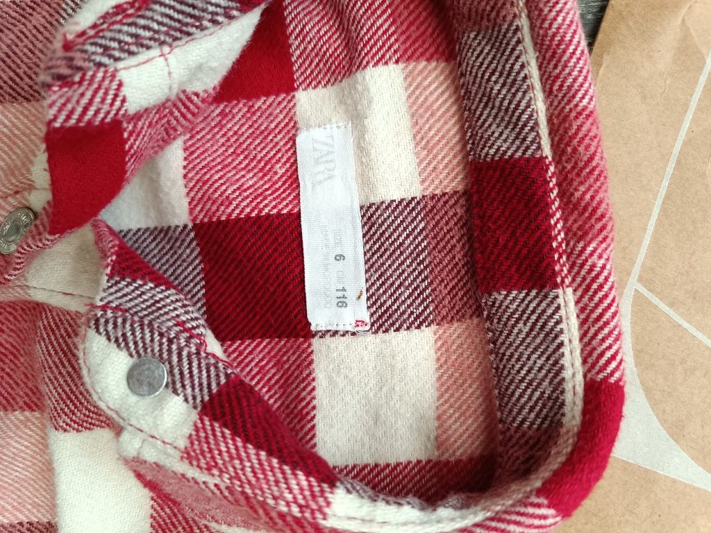 Zara koszula w kratę dziewczynka r 116