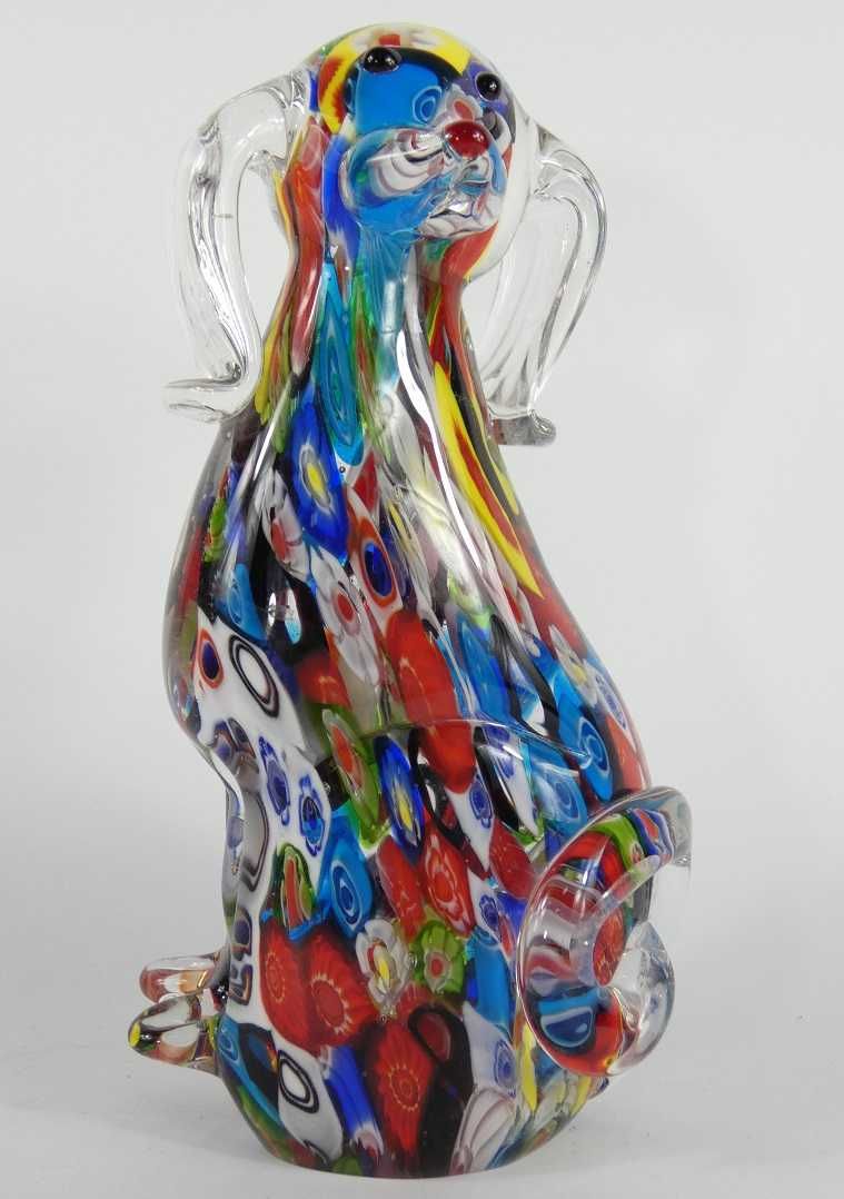 Piękna figura PIES szkło MURANO figurka 21 cm