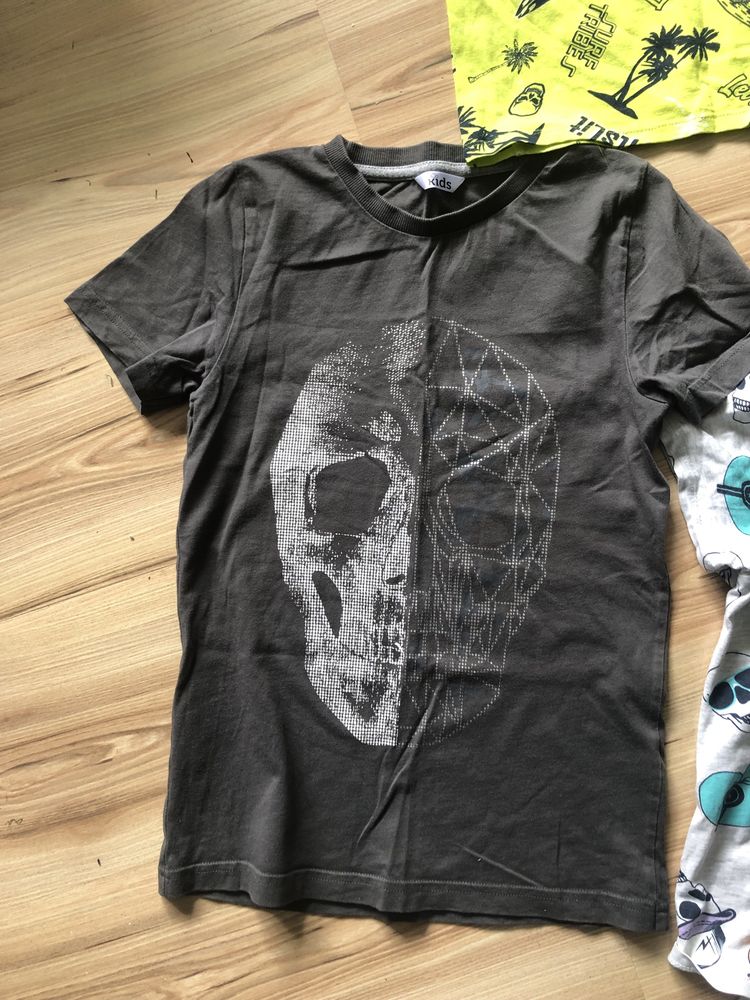 t-shirt koszulka piżama czaszka 9-10 lat 140/146 chlopiece zestaw