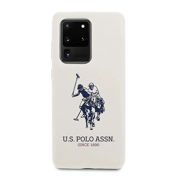 Etui US Polo Silicone Collection na Samsung Galaxy S20 Ultra - białe