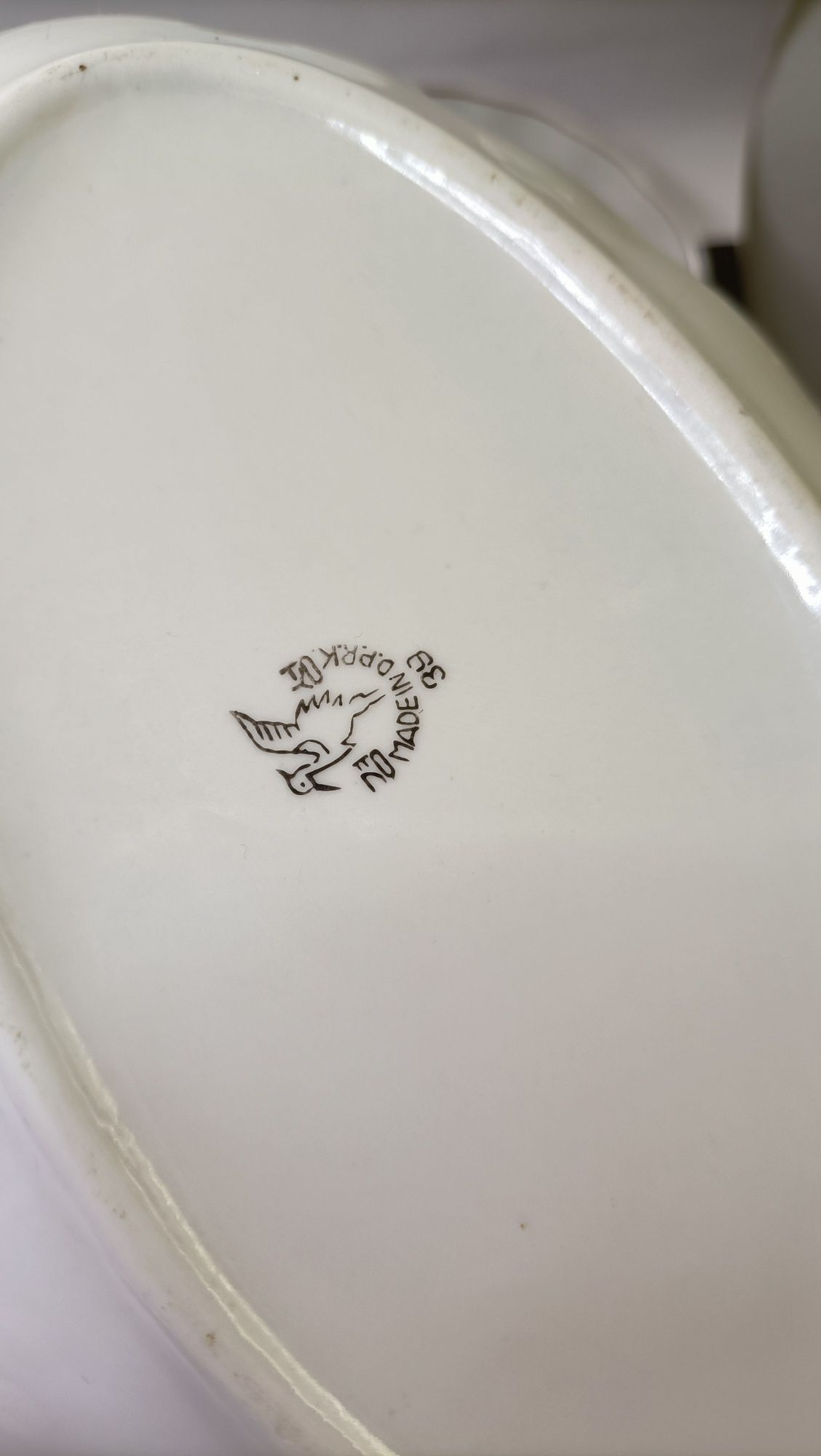 Urocze koreańskie porcelanowe półmiski komplet PRL BS2