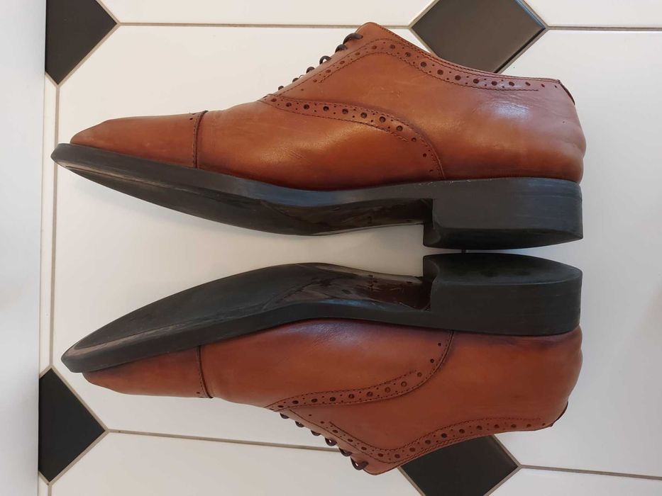 Buty pantofle męskie skórzane brogsy Zara rozm.44=29,5cm dł. wkładki
