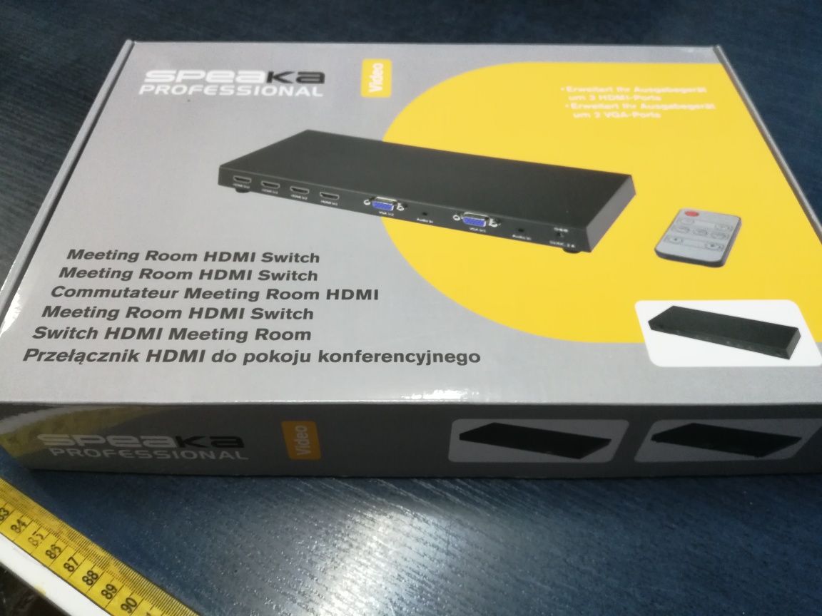 Przełącznik, switch HDMI/VGA SpeaKa Professional, 5 Portów, z pilotem