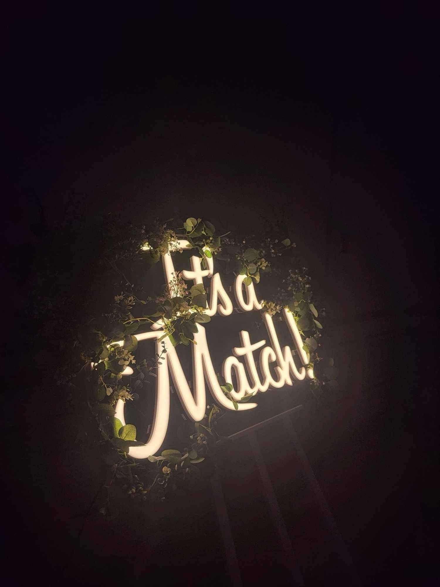 Ledon neon "It's a Match!" Na wesele przyjęcie ślub