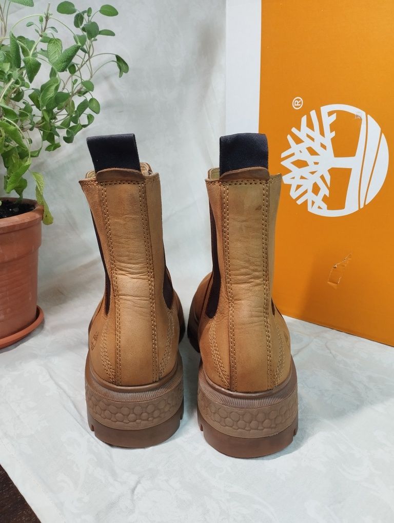 Черевики жіночі Челсі Timberland 24,5 cm демі коричневі, руді, койот
