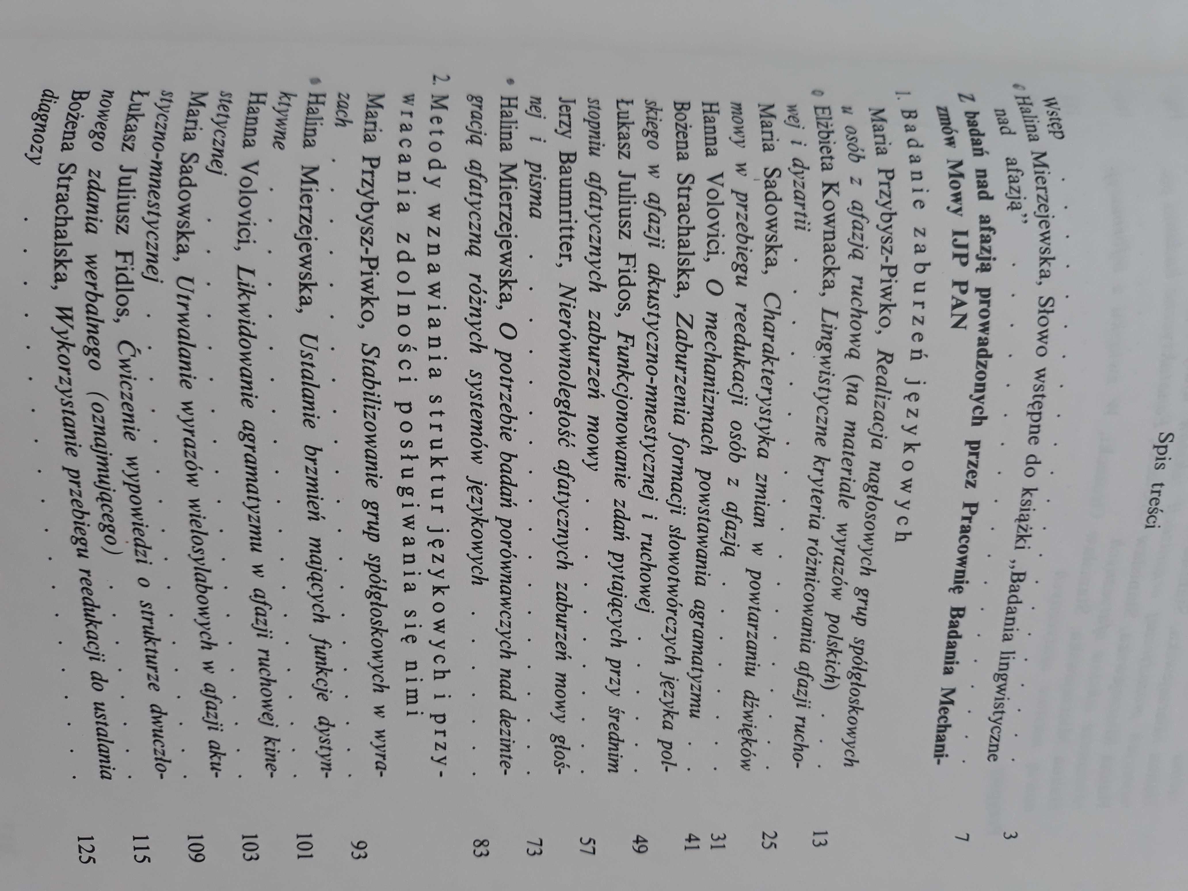 M. Przybysz-Piwkowa Afazja z lingwistycznych badań empirycznych UW