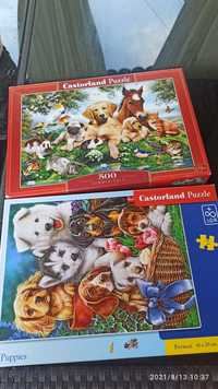 Puzzle Castorland Puppies pieski  300 i 500 zwierzęta kotki,konik