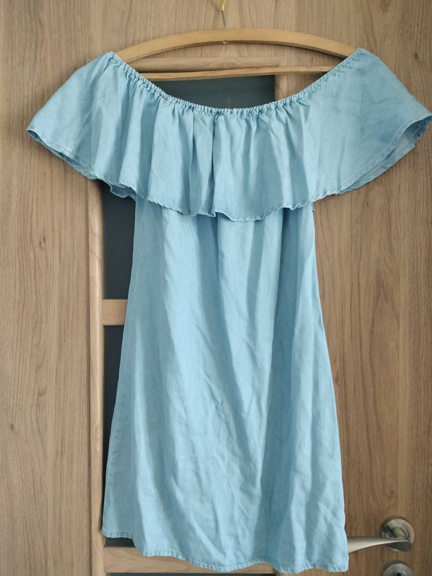 Śliczna sukienka letnia delikatny dżins Reserved rozmiar XS