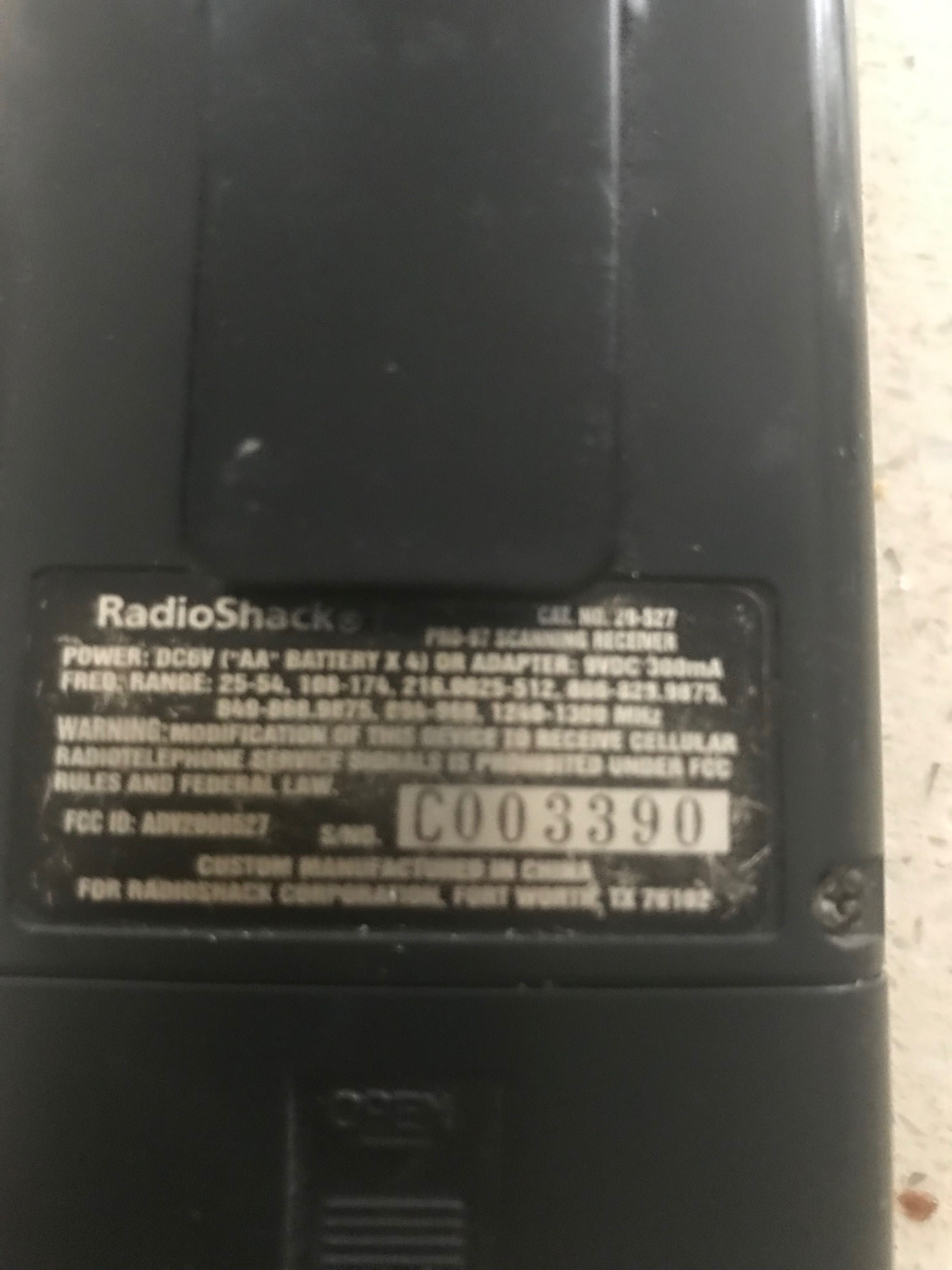 Skaner Czestotlwosci Radioshack pro97