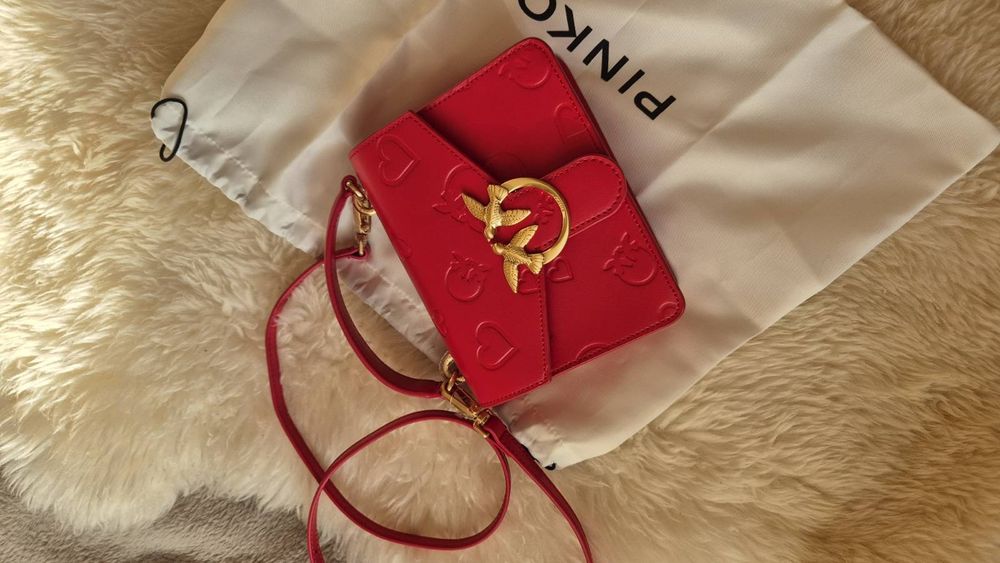 Torebka Pinko Love mini top handle czerwona