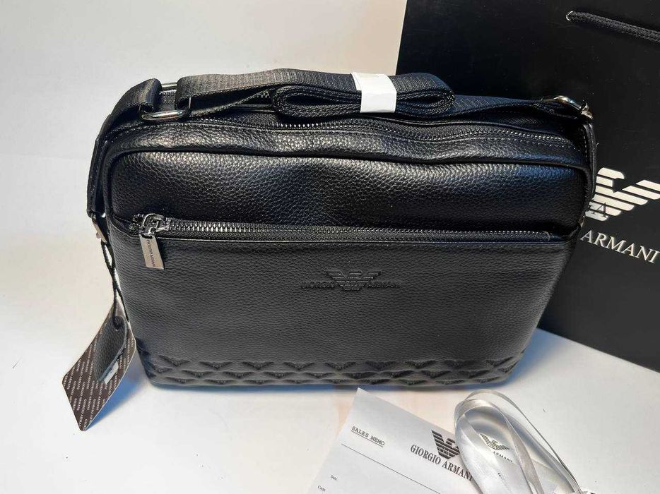 Emporio Armani męska torba torebka Listonoszka, skóra, Włochy 66310