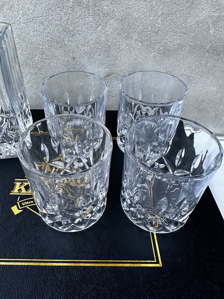 Nowy KANARS zestaw karafka, szklanki do whisky, 750 ml, kryształowa!
