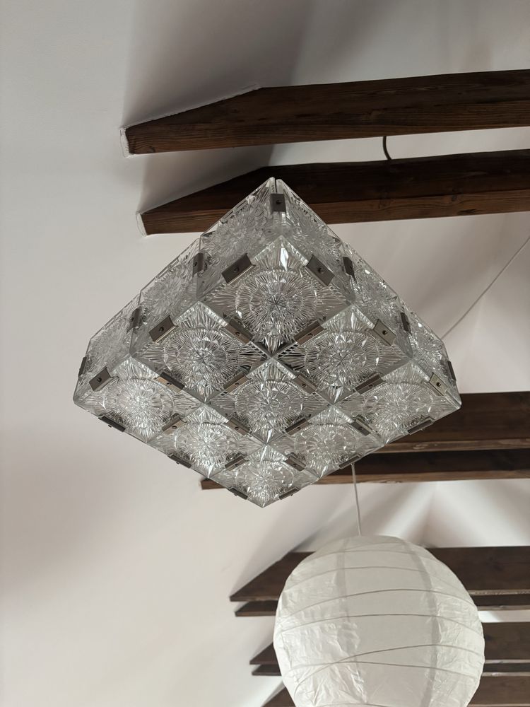 Żyrandol Kamenicky Šenov lata 60te XXw Czechosłowacki design