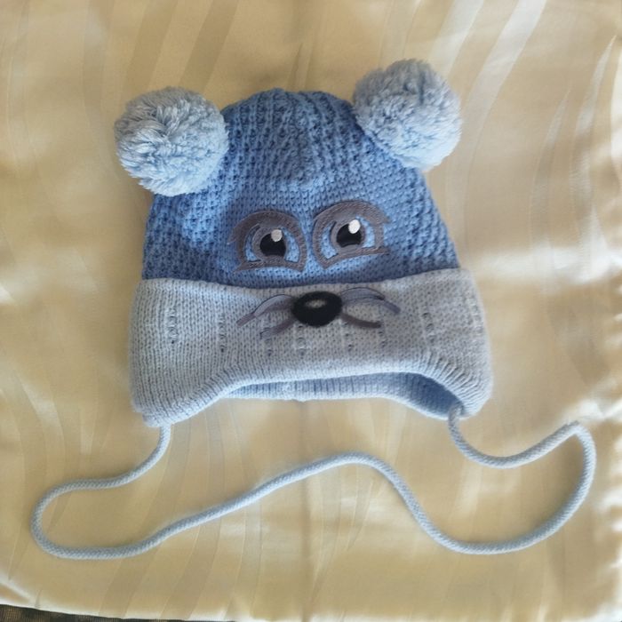 Czapka kotek uniseks na dziecko 2 lata