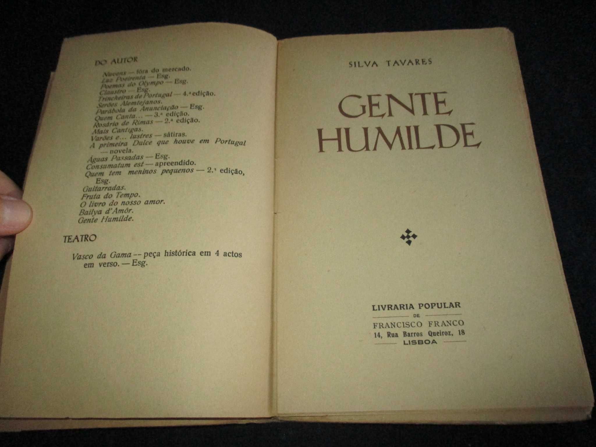 Livro Gente Humilde Silva Tavares 1ª edição 1934