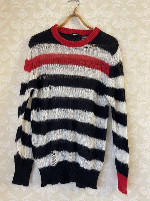 Светр у смужку Diesel мохеровий