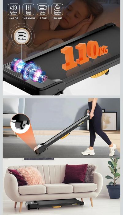 TODO Walking Pad, bieżnia do domu z nachyleniem, 1-6 km/h, elektryczna