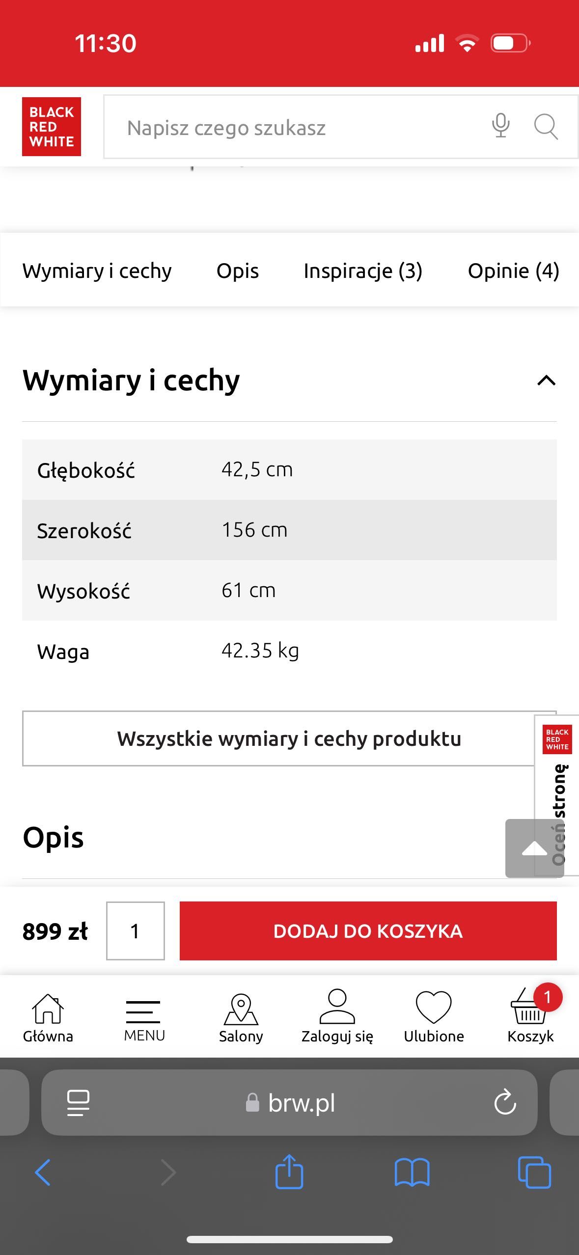 Szafka komoda półka RTV FORN BRW