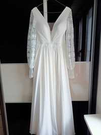 Sprzedam piękną suknię ślubną + welon katedralny gratis