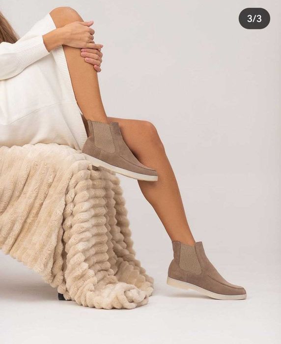 замшеві черевики челсі на байці