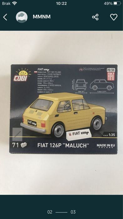 Klocki cobi 24530 samochód Fiat 126p maluch