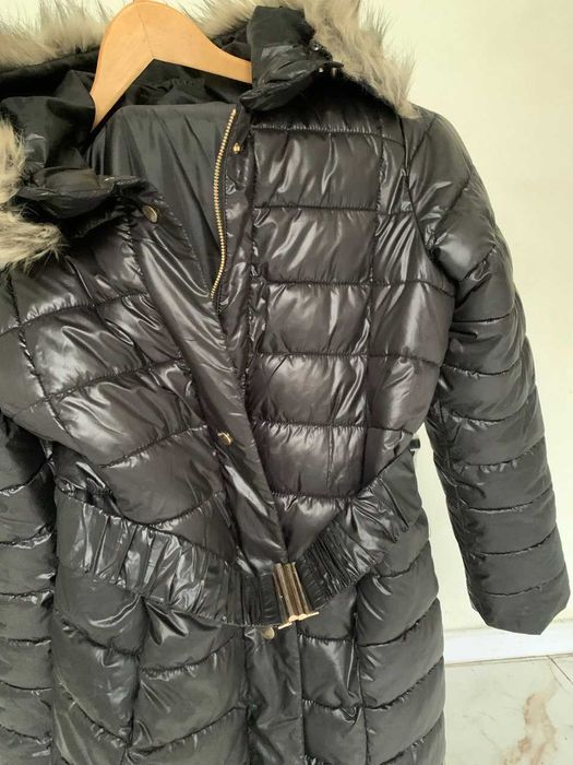 Стьобане пальто Sinsay з капюшоном, довге, на розмір М/38/46