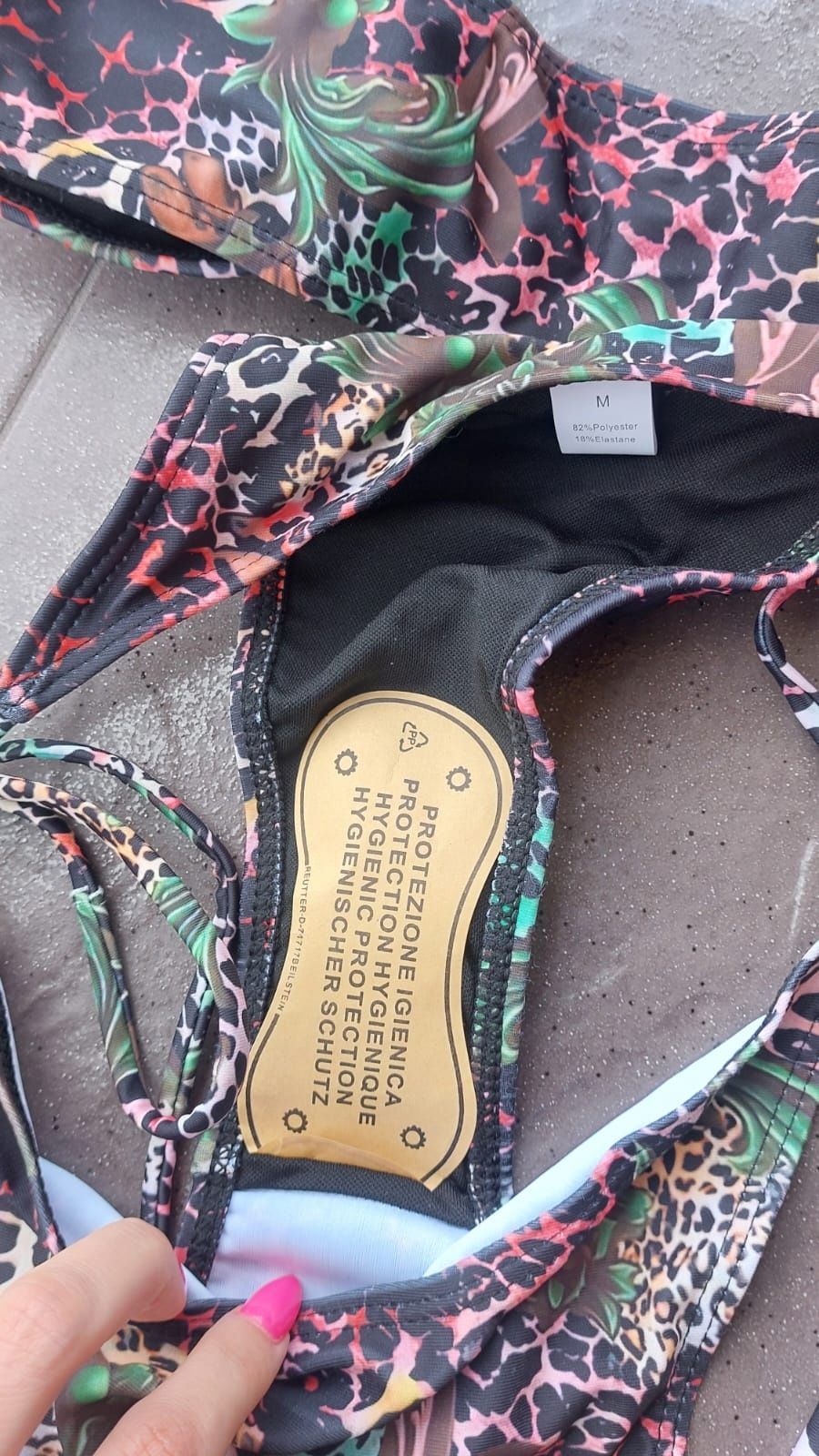 Strój kąpielowy bikini push up wiązany wzorzystych M 38 Nowy