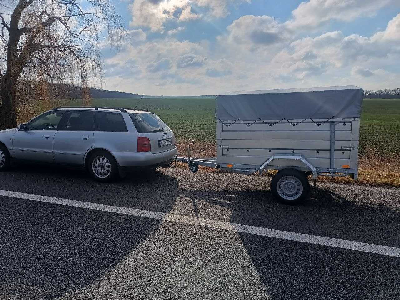 Причіп одновісний 2х1,25. Додатковий рівень. борту Тент.