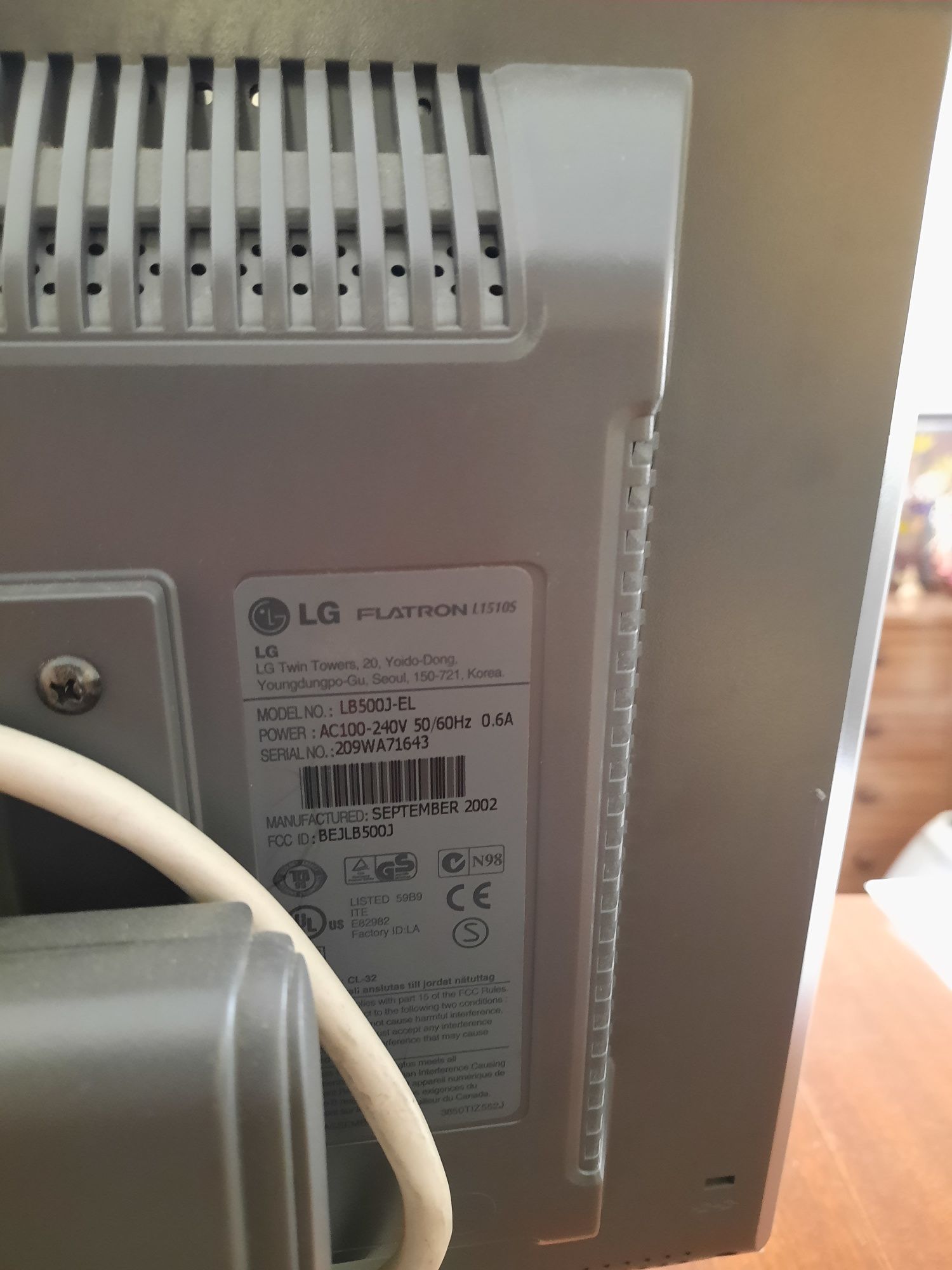 Monitor LG Flatron L1510S