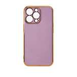 Lighting Color Etui iPhone 12 Pro Max żelowy ze złotą ramką fioletowy