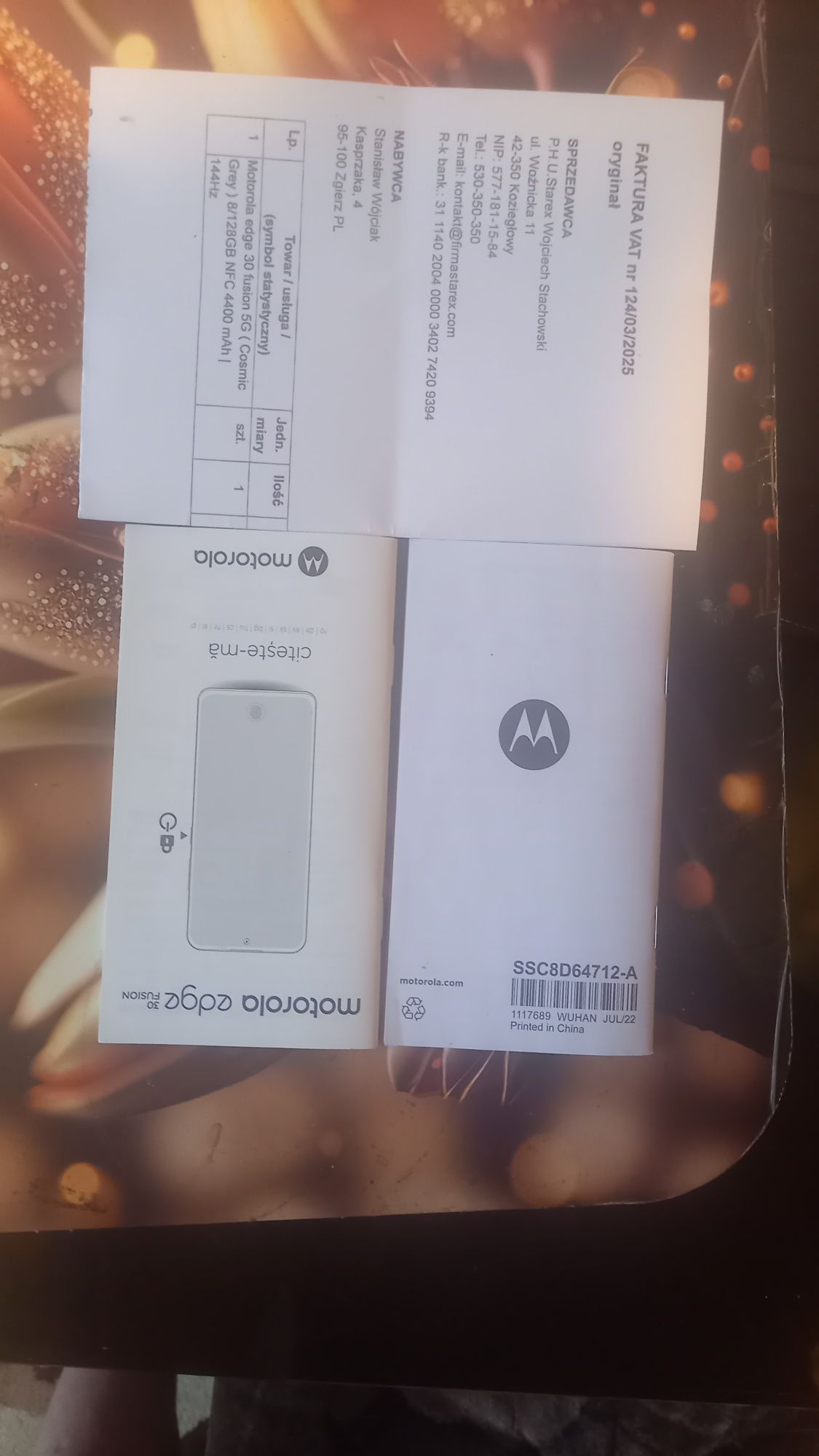 ,,Motorola EDGE 30 Fusion"na Gwarancji. 8/128 GB. 144 Hz , 5G