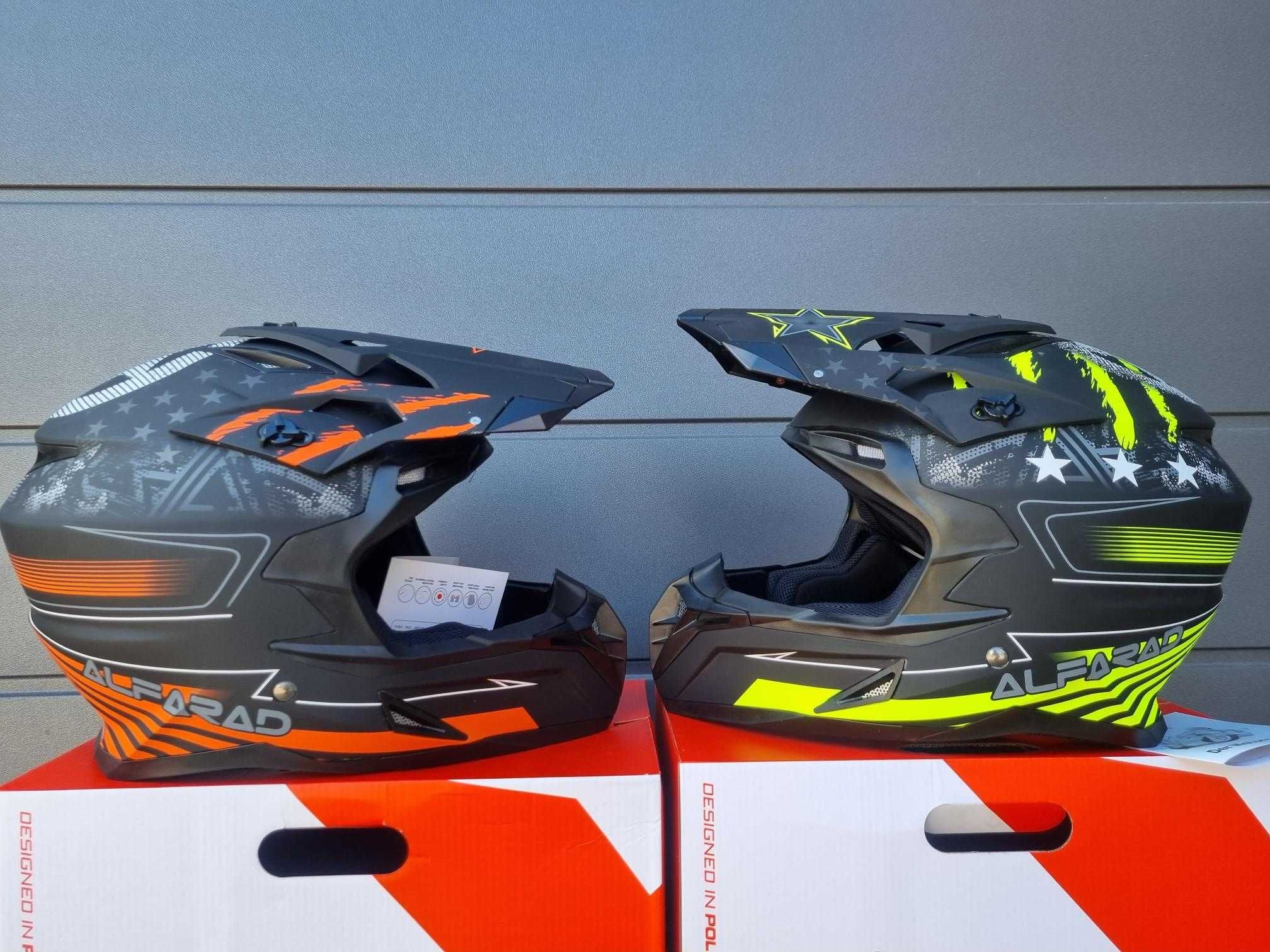 NOWY KASK ALFARAD! Zółty i Pomarańczowy ! AF-91 ! Cross i Quad !