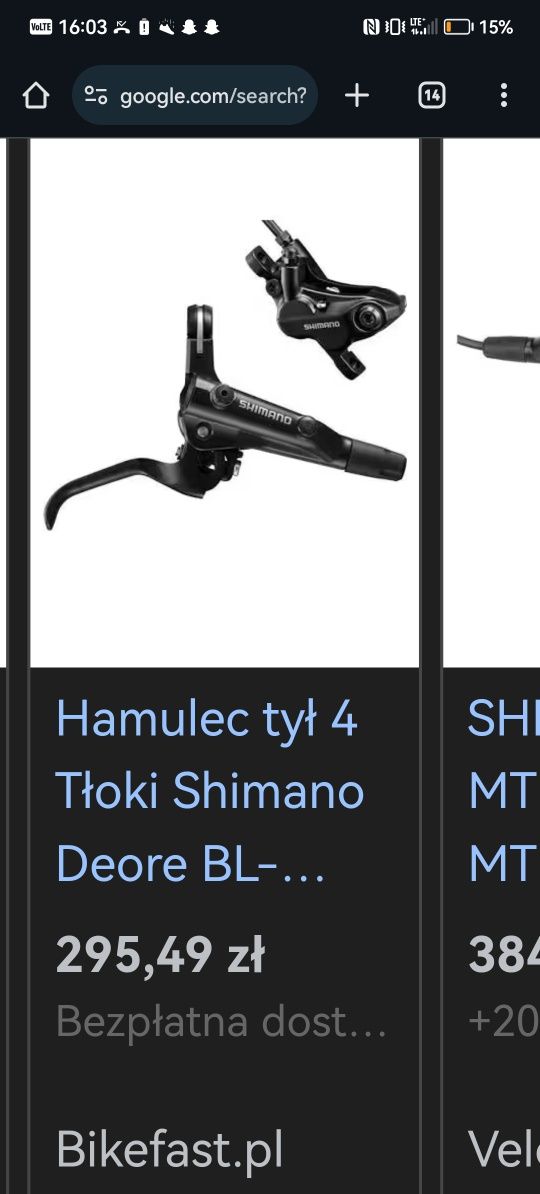 Hamulec shimano mt501