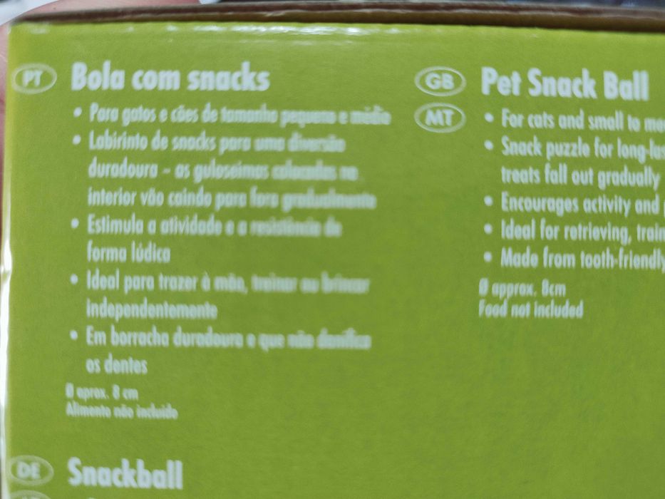Bola de snacks para cão ou gato