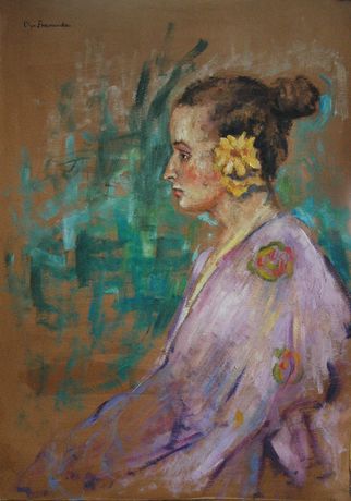 Olga Boznańska - Dziewczyna z kwiatami