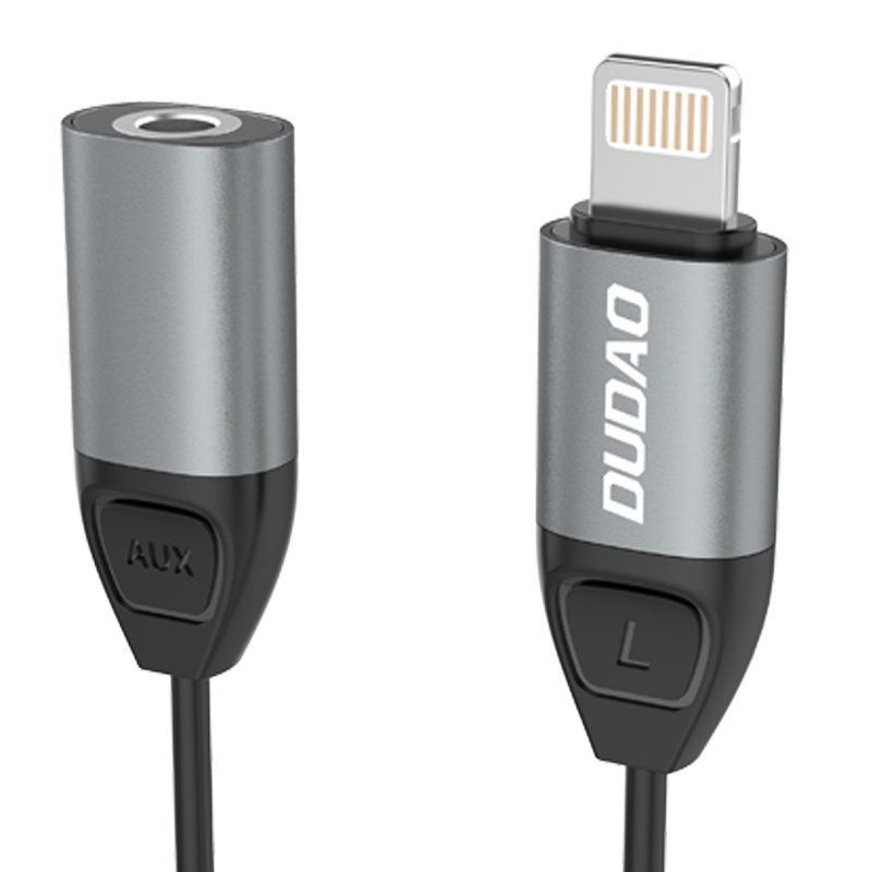 Adapter Przejściówka Ze Złącza Lightning Na 3,5 Mm Mini Jack Szary